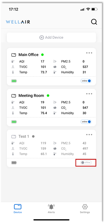 NanoDetect PRO - online / offline toggle 2
