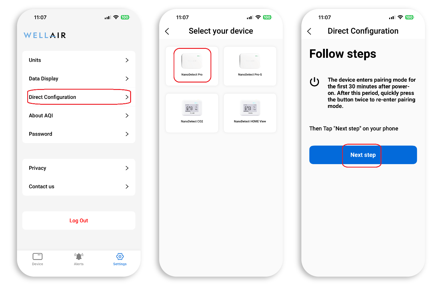 Configure Steps for NanoDetect PRO
