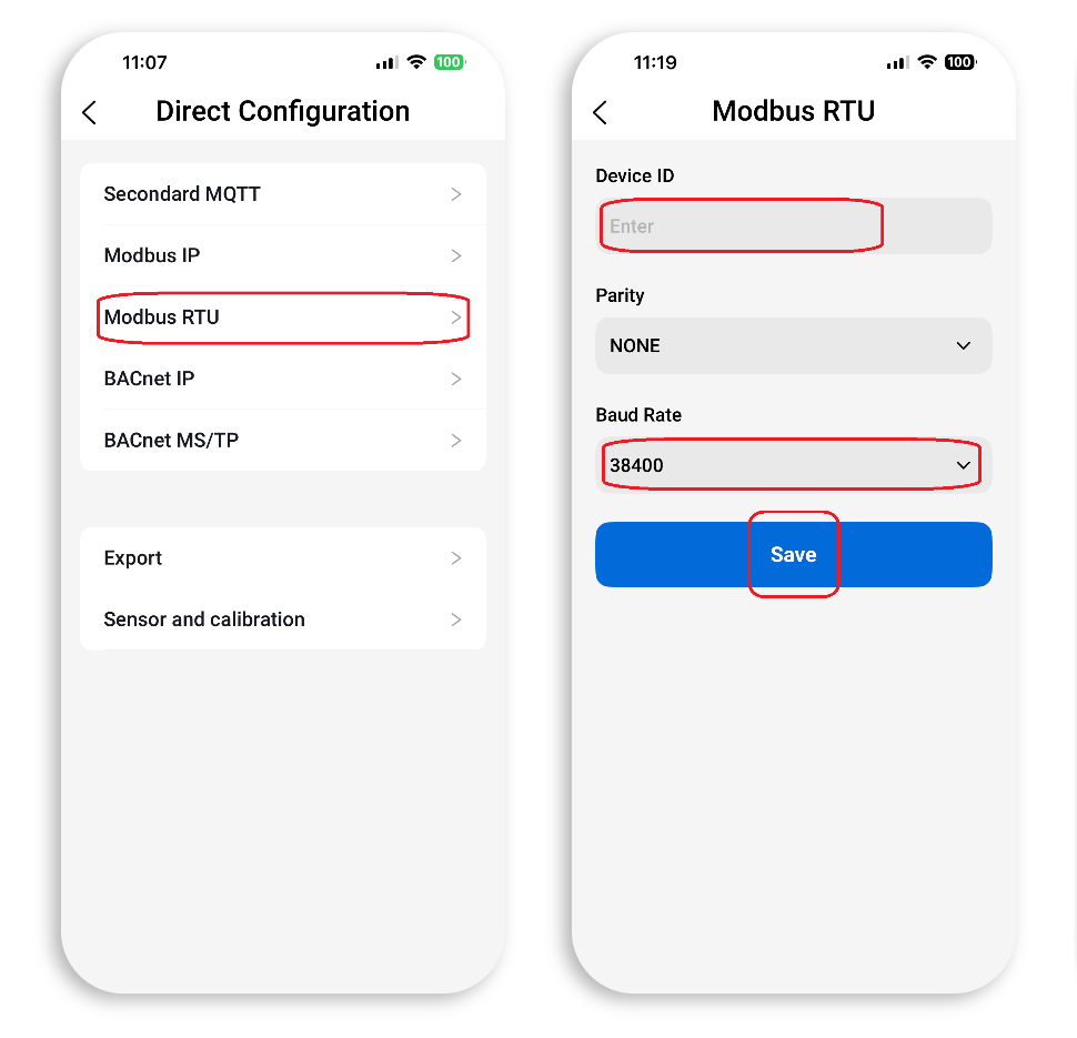 NanoDetect PRO Modbus RTU Configuration