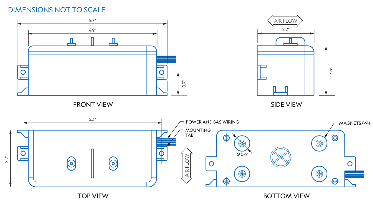 NanoCharge BOOST product dimensions