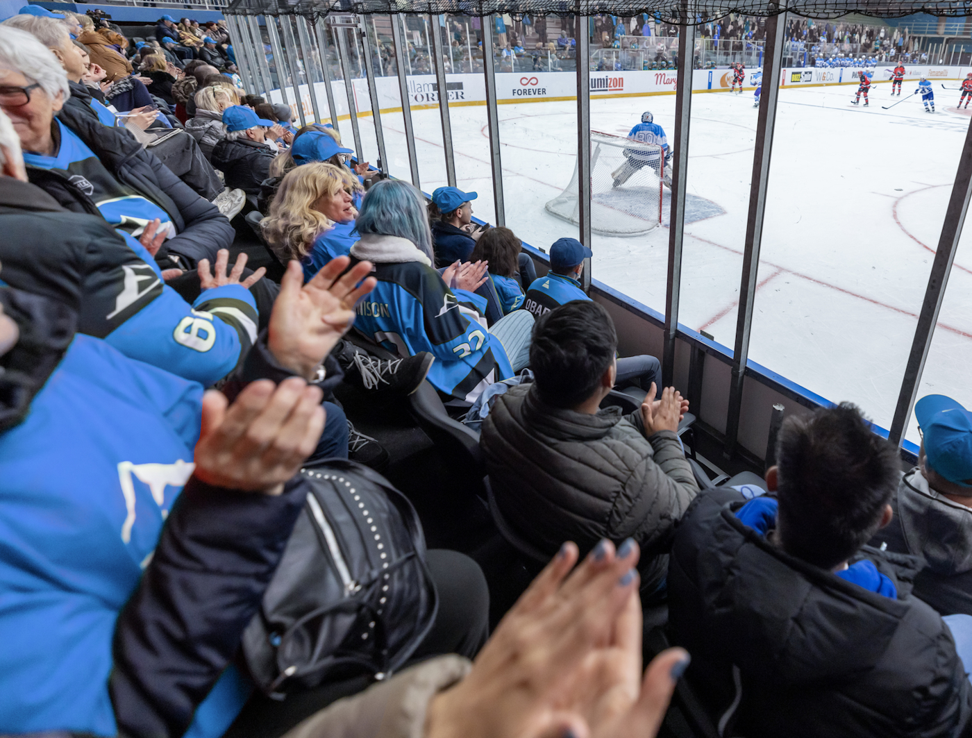 Hockey game with spectators