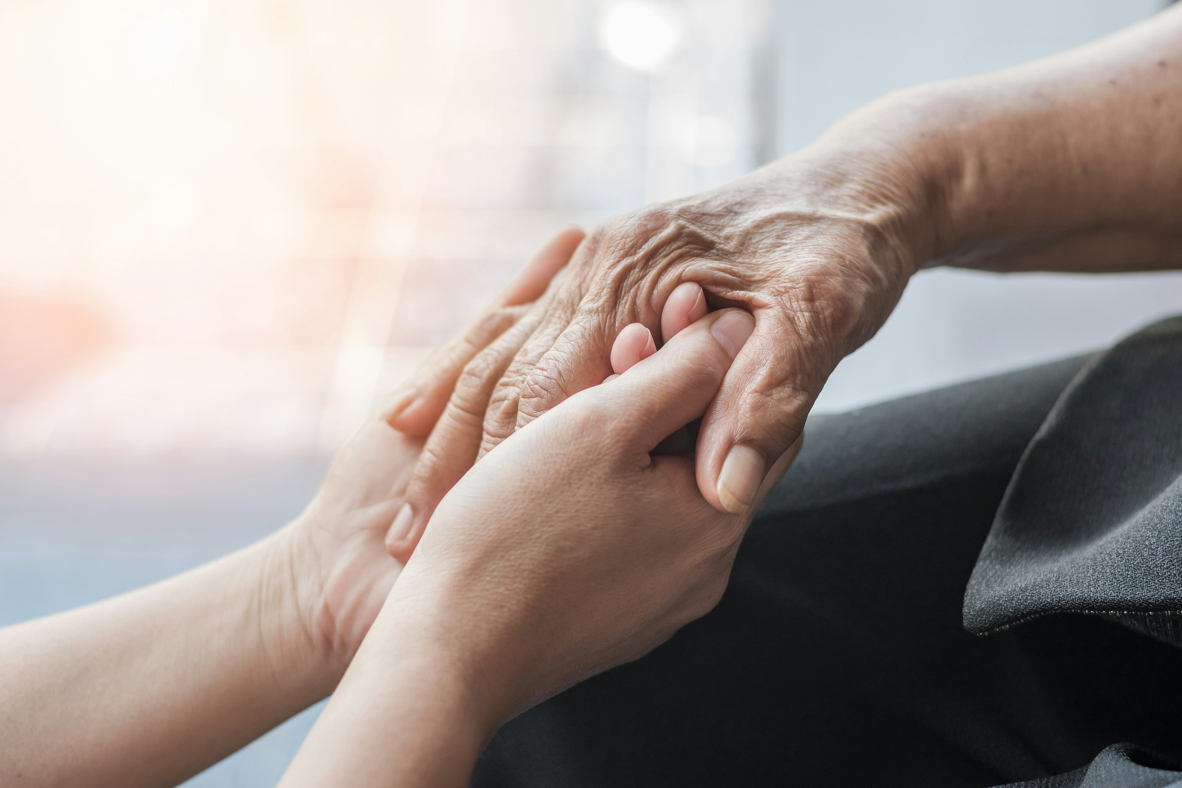 Senior Living Holding Hands