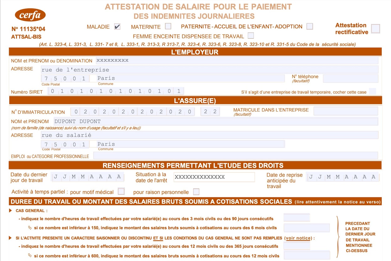 attestation de salaire