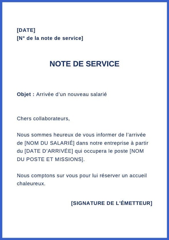 mail annoncant l'arrivée d'un collaborateur