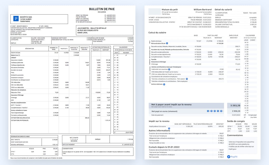 Bulletin de paie clarifié Bulletin de paie clarifié