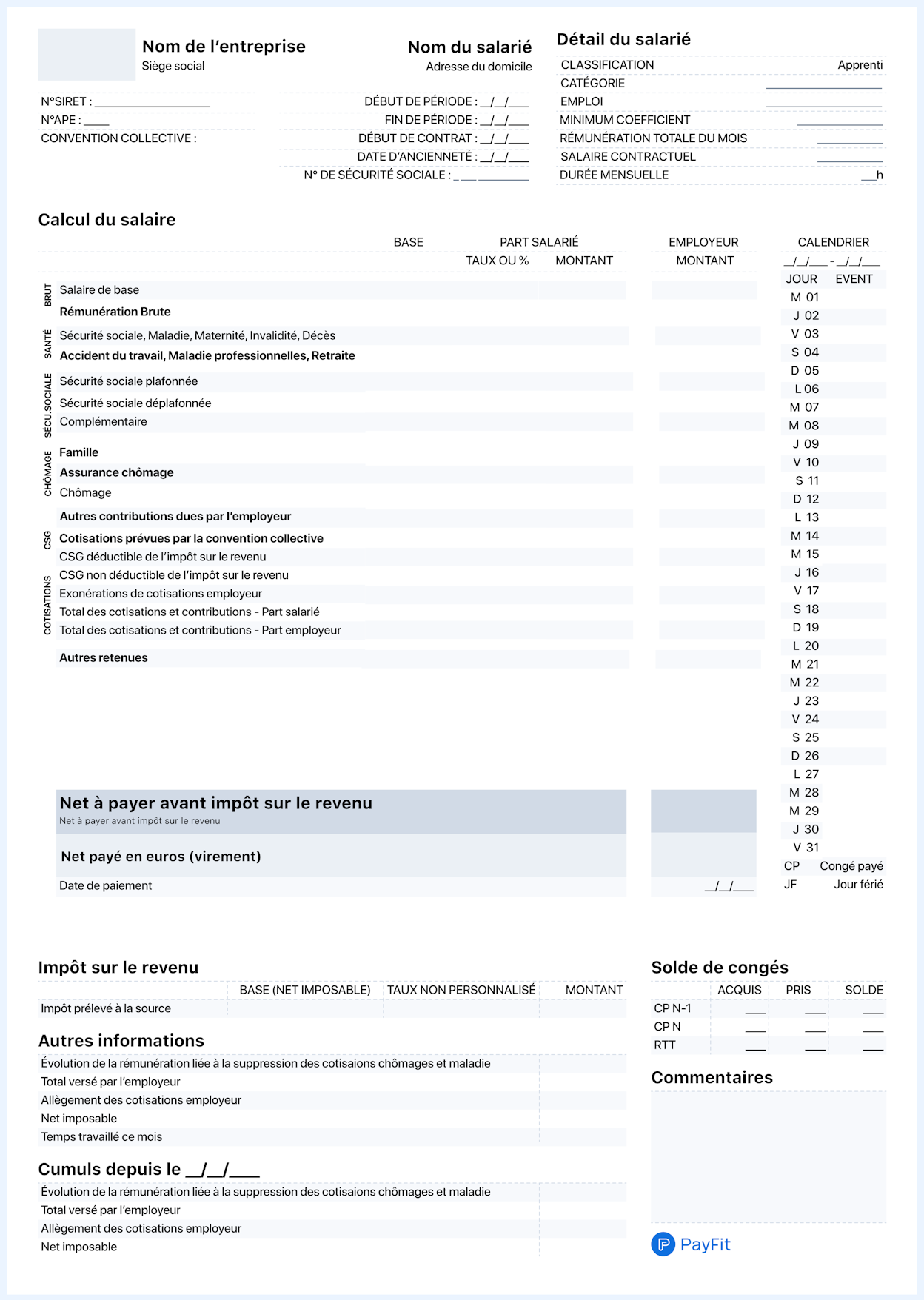 Fiche de paie d’un apprenti en 2022  mentions et modèles