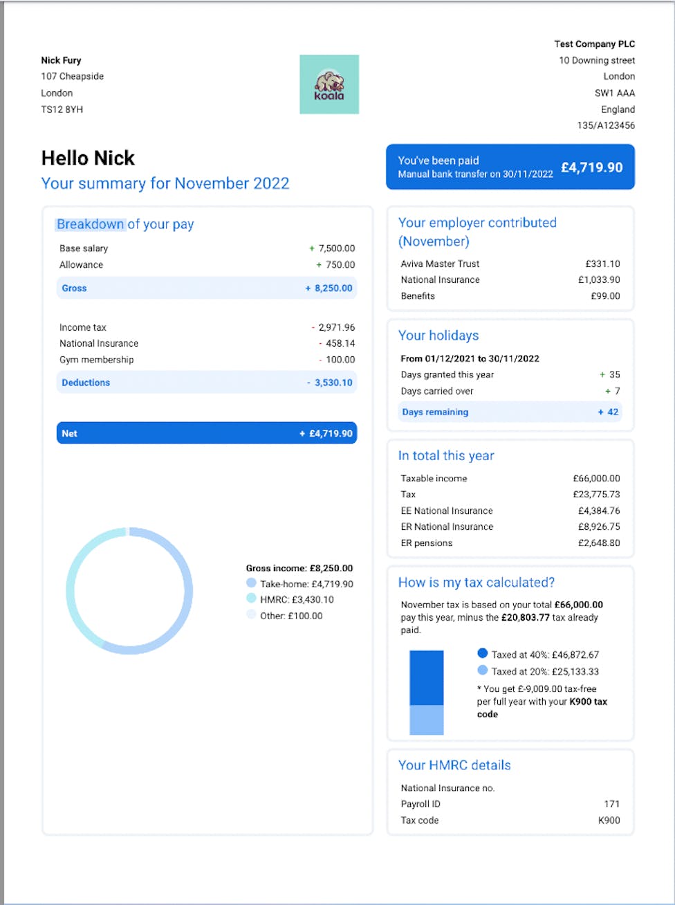 Payfit payslip