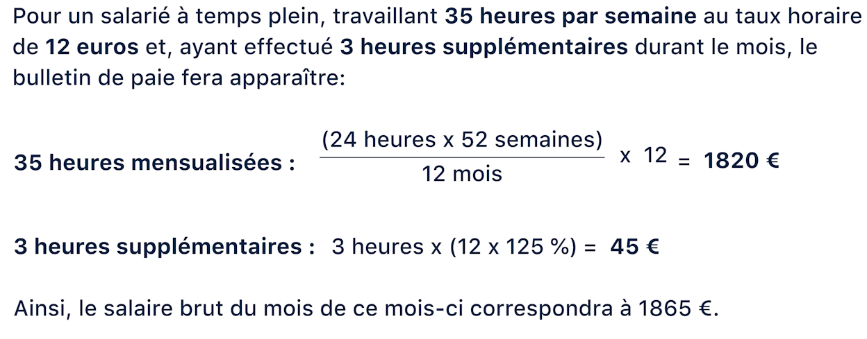 Mensualisation du salaire - Exemple 3