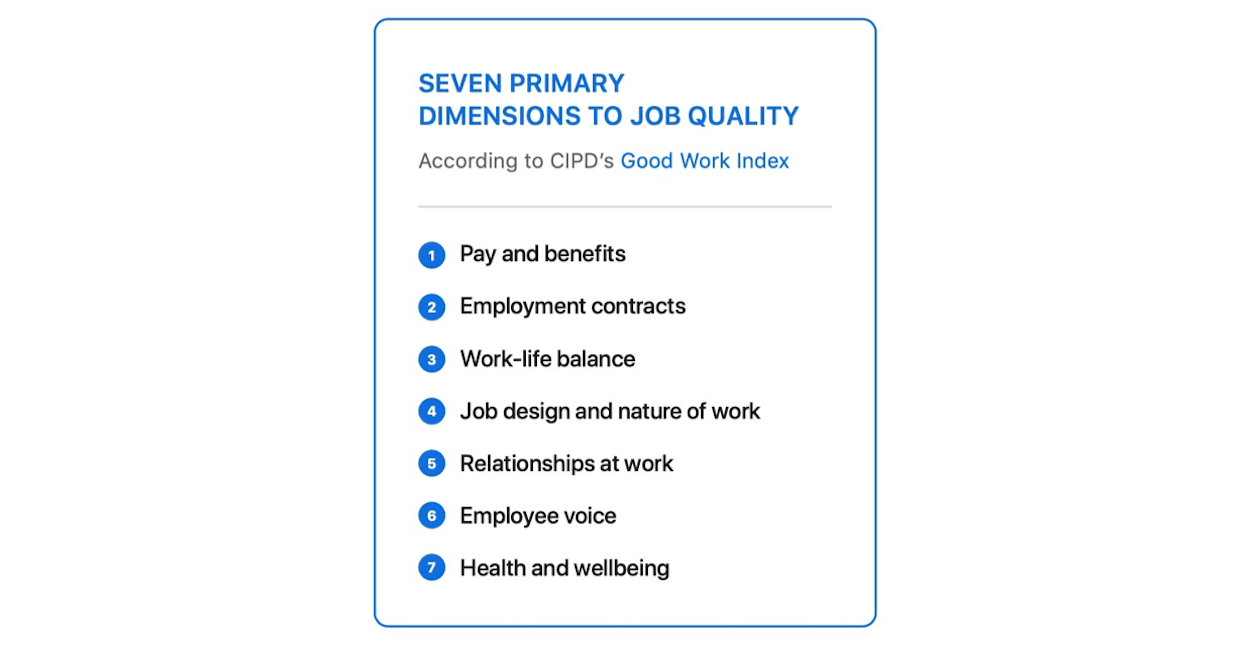 Seven dimensions to job quality