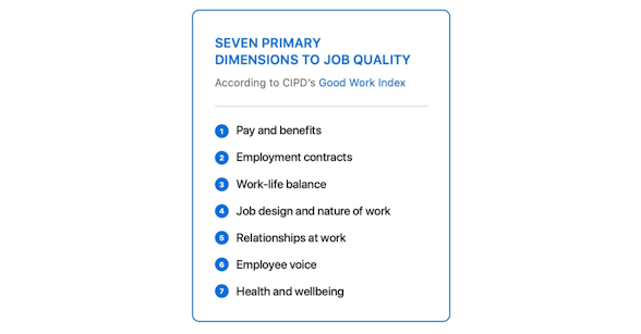 Seven dimensions to job quality