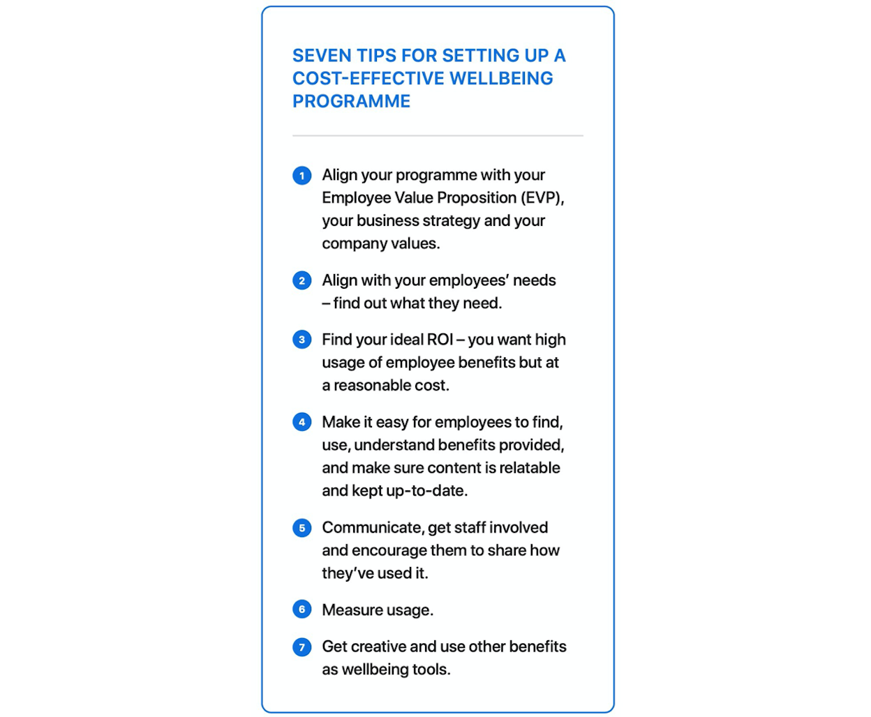 Seven tips for setting up an employee wellbeing program