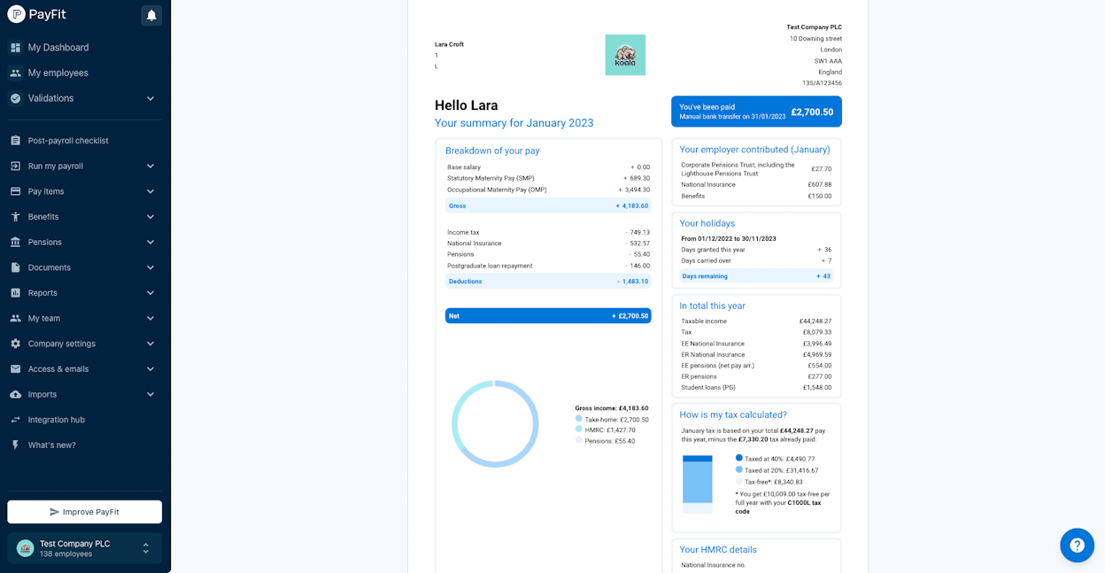 PayFit payslip