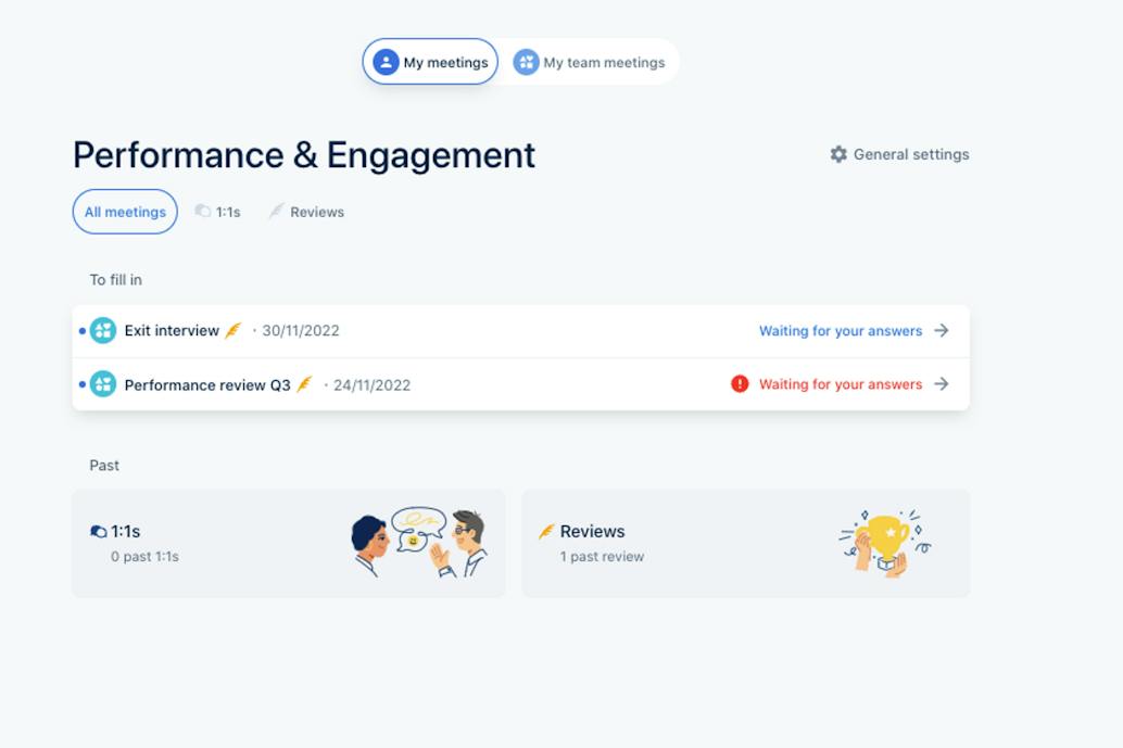Performance and engagement homescreen
