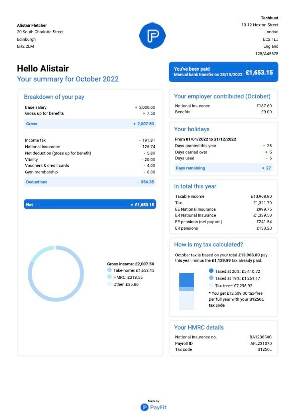 payslip at Payfit