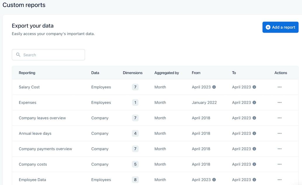 Payfit custom reports