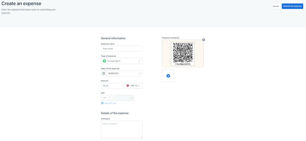 Expenses submissions in Payfit