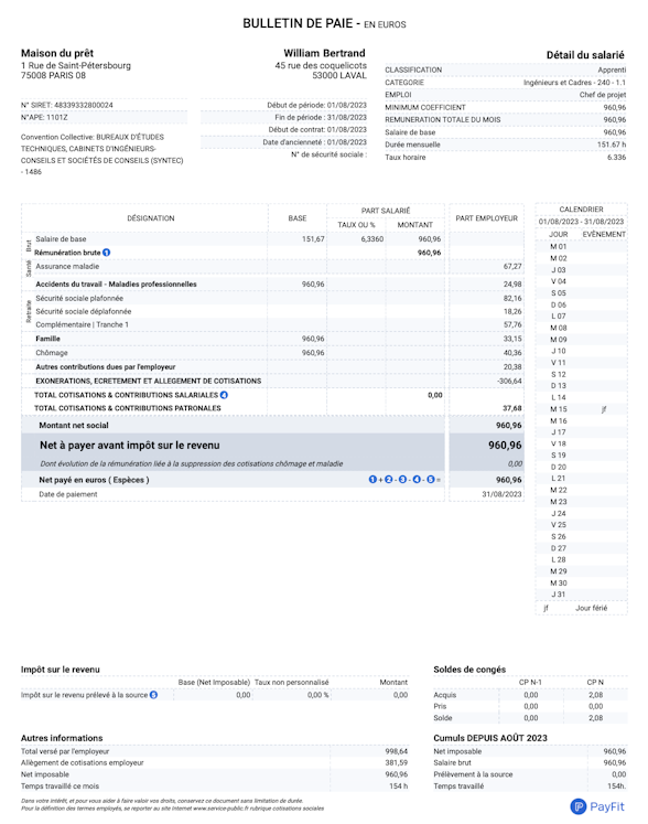 fiche de paie apprenti