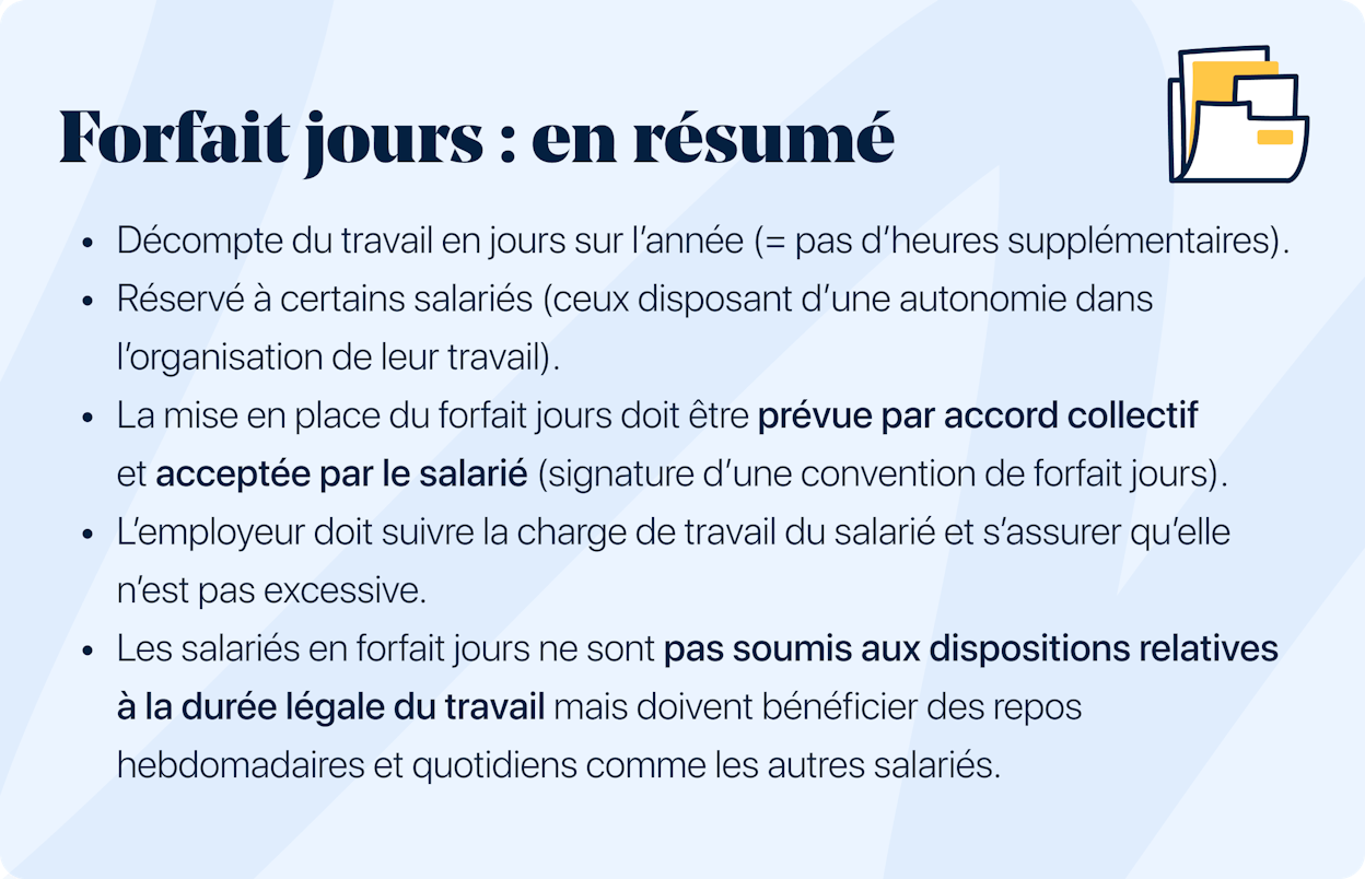 Forfait jours quelles sont les règles