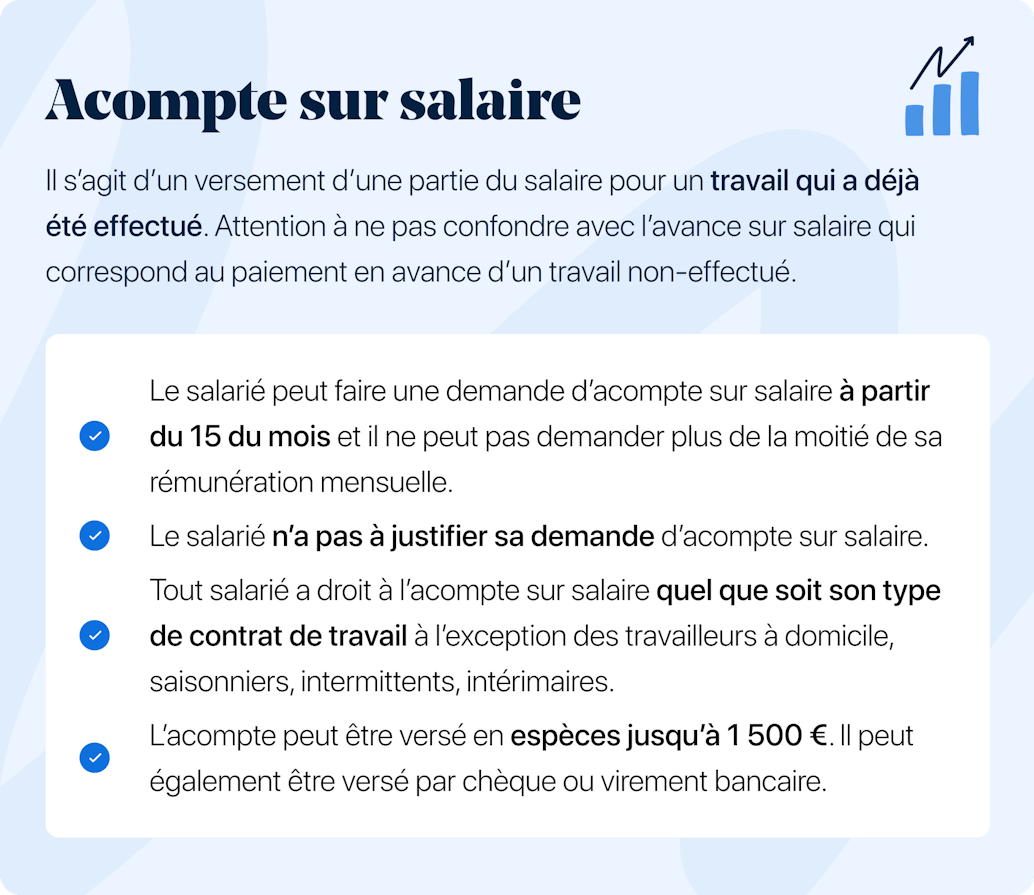 acompte sur salaire