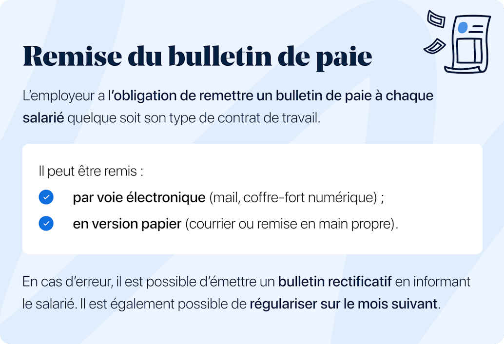 remise bulletin de paie