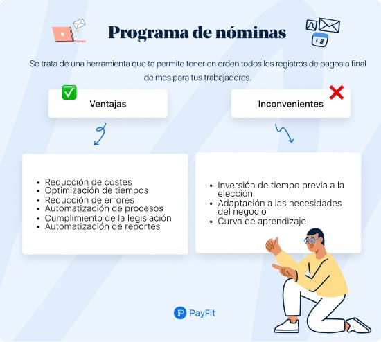 Ventajas e inconvenientes de un programa de nóminas