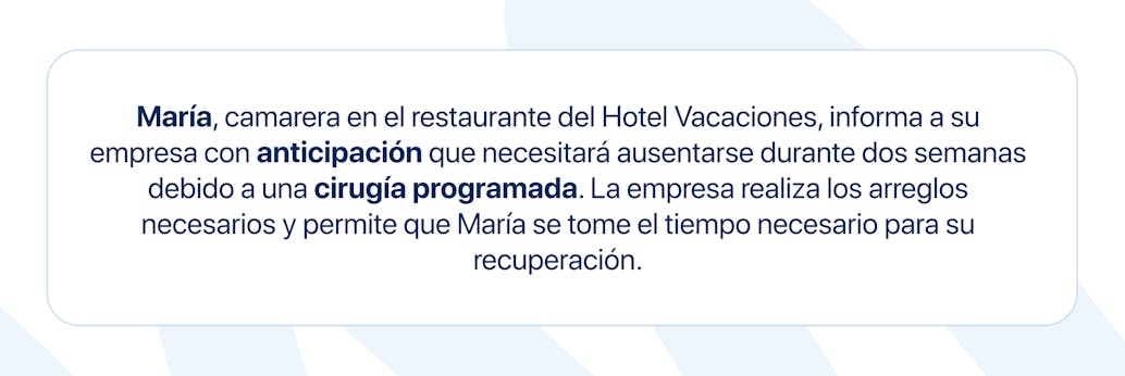 Ejemplo de absentimos justificado