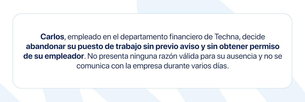 Ejemplo de absentismo injustificado