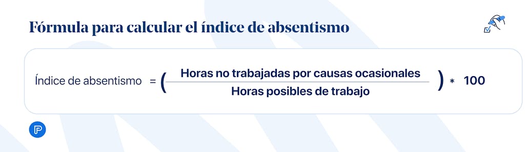 Fórmula para calcular el índice de absentismo