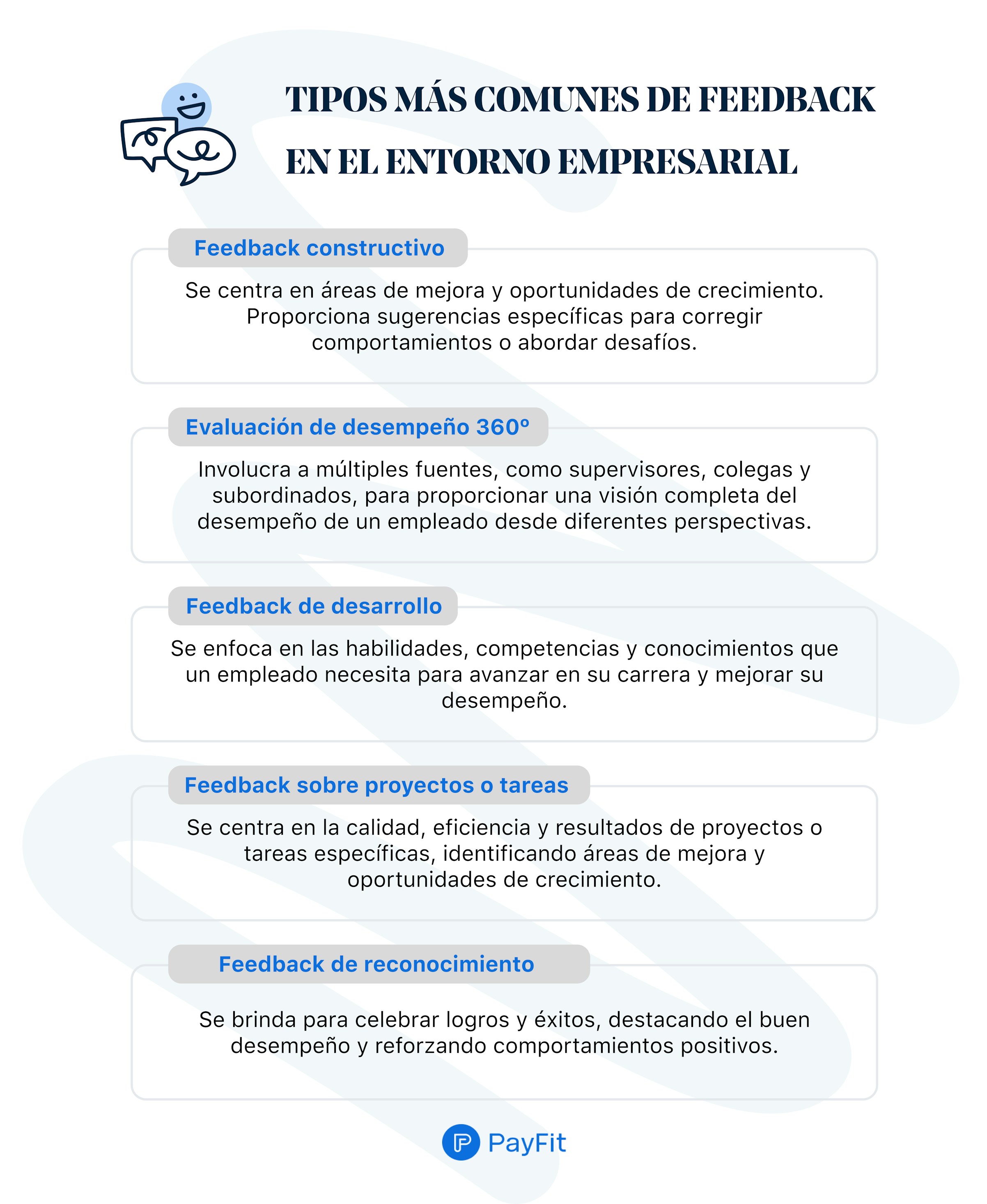 Tipos más comunes de feedback en el entorno empresarial