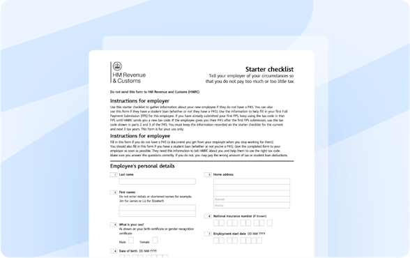 HMRC Starter Checklist 