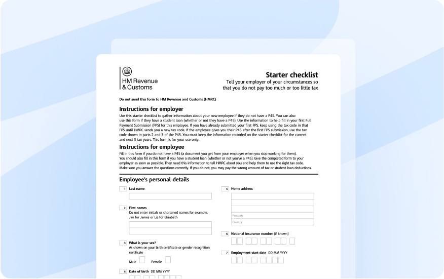 The HMRC Starter Checklist (P46 Form) Explained