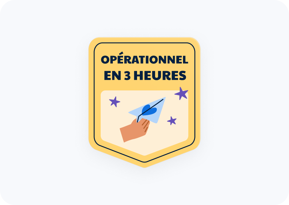 Illustration montrant que le produit PayFit est opérationnel en 3 heures seulement.