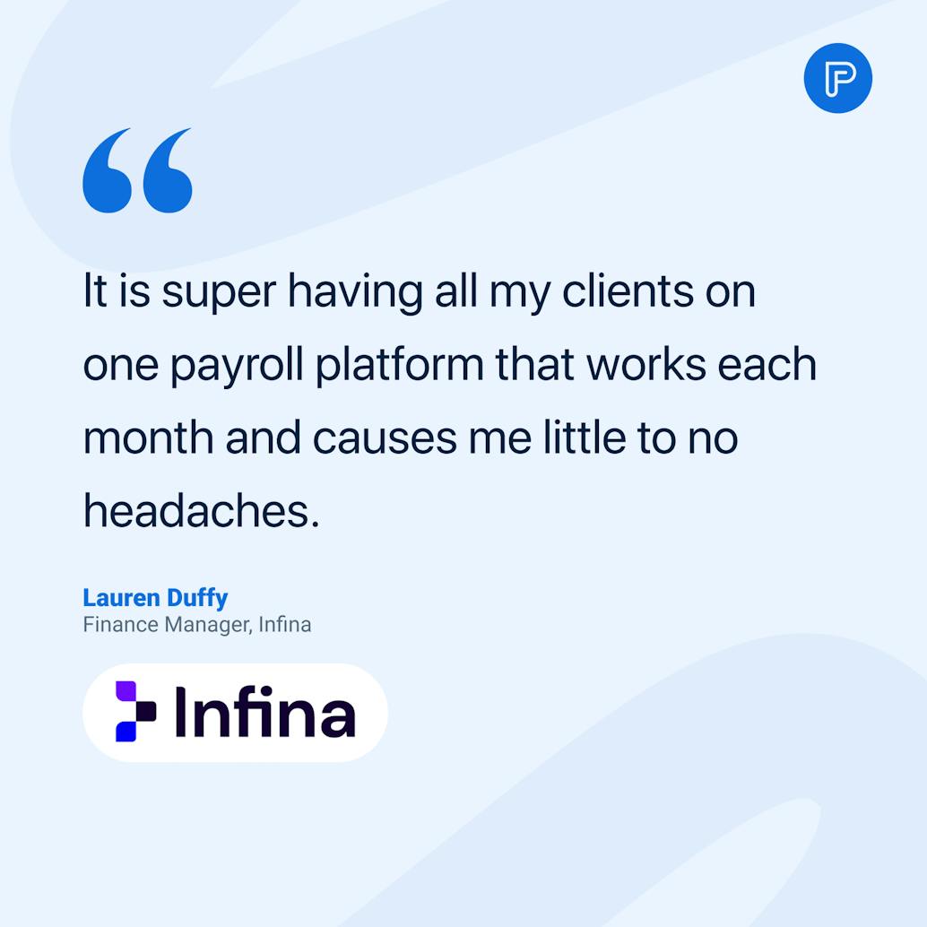 Infina Payfit customer case study quote 2