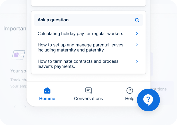 Illustration of the support chat of the payroll software