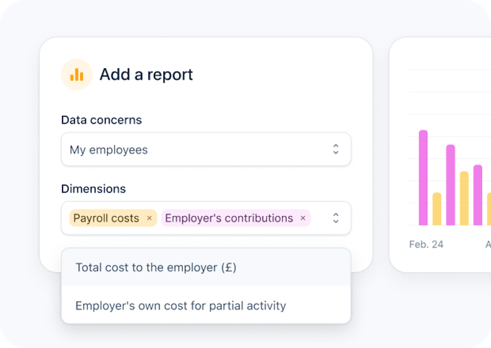 Illustration of the reporting capabilities of the payroll software