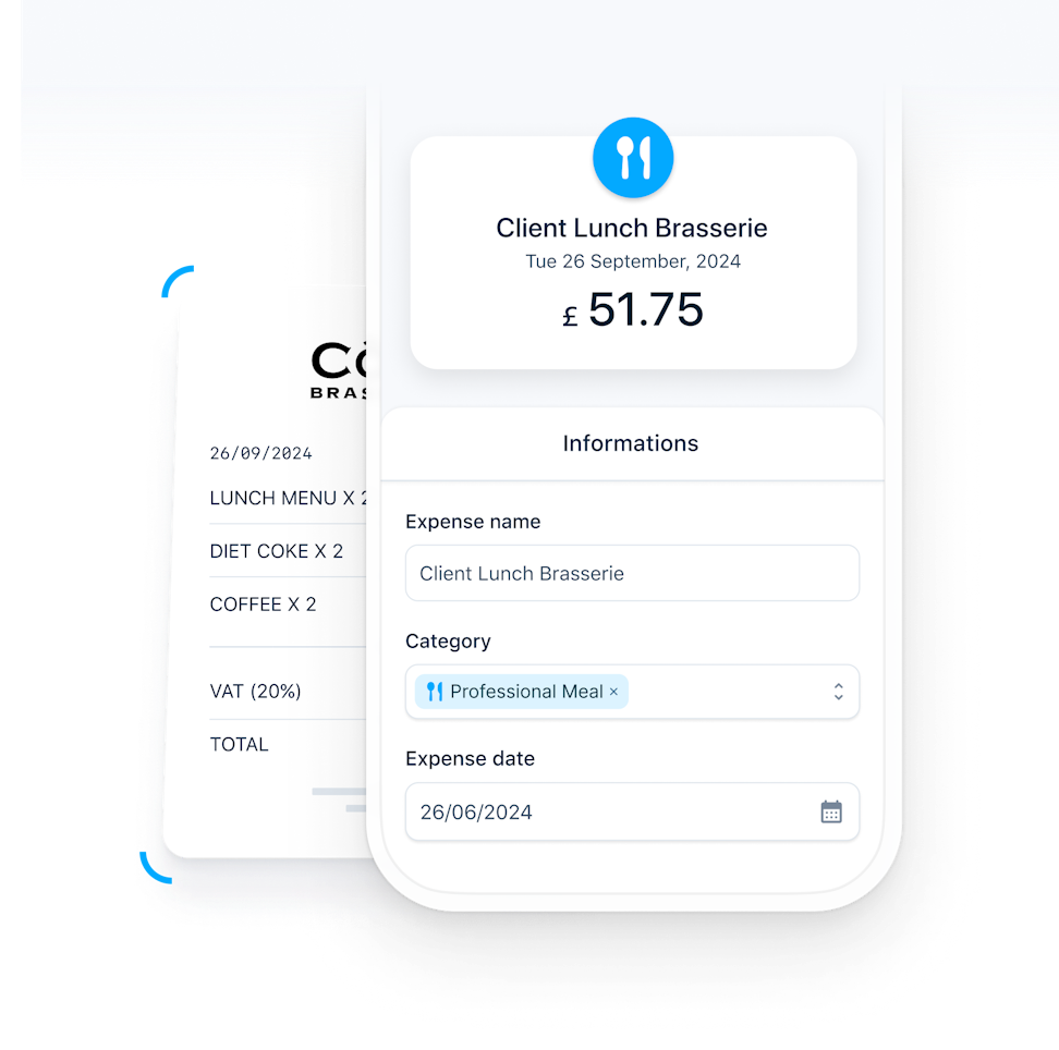 Illustration of the expense management system in the payroll software.