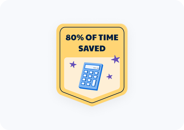 Illustration of the 80% of time you can say using PayFit's payroll software.