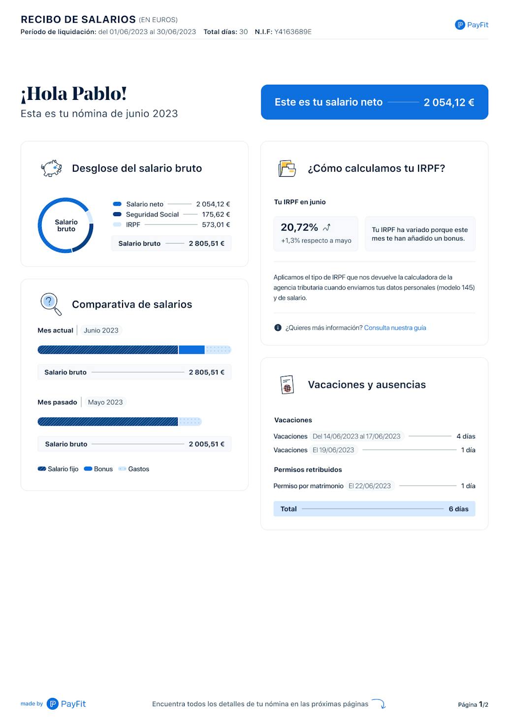 Nómina de Payfit