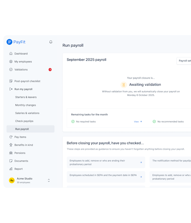 Payroll dashboard module