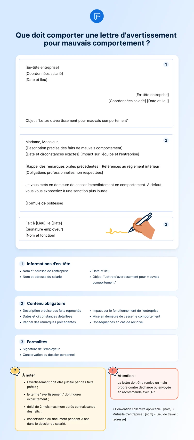 modele lettre avertissement pour mauvais comportement