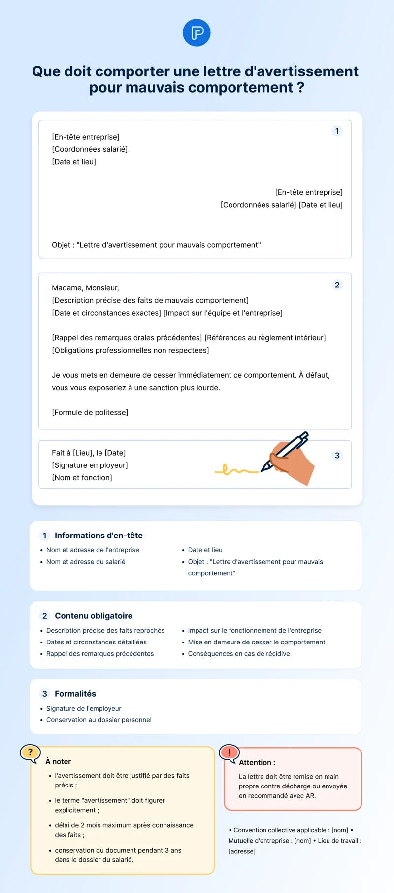 modele lettre avertissement pour mauvais comportement