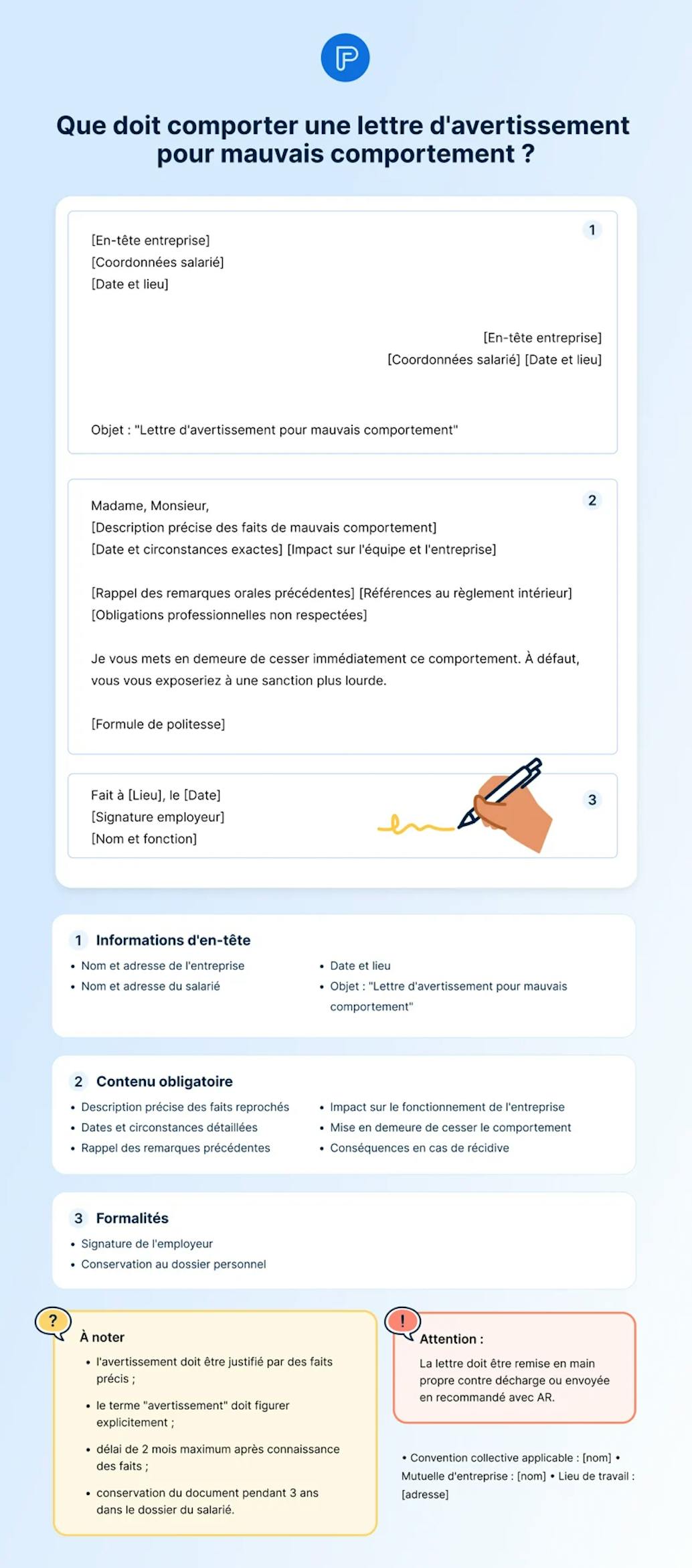 modele lettre avertissement pour mauvais comportement