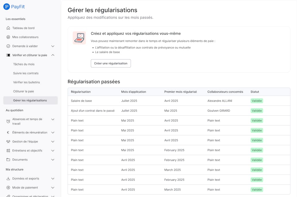 régularisations via logiciel de paie régularisations via logiciel de paie