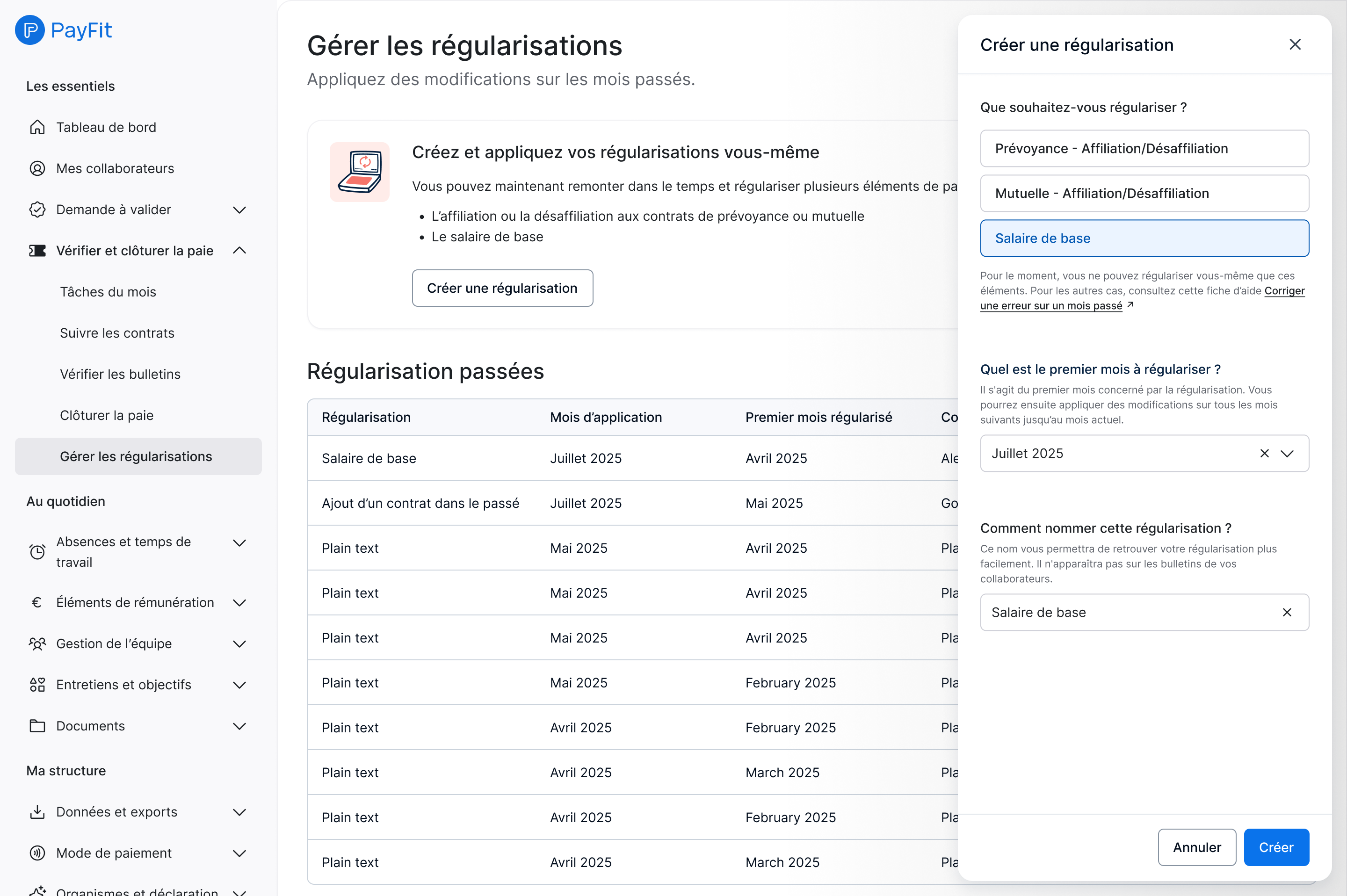régularisation logiciel de paie