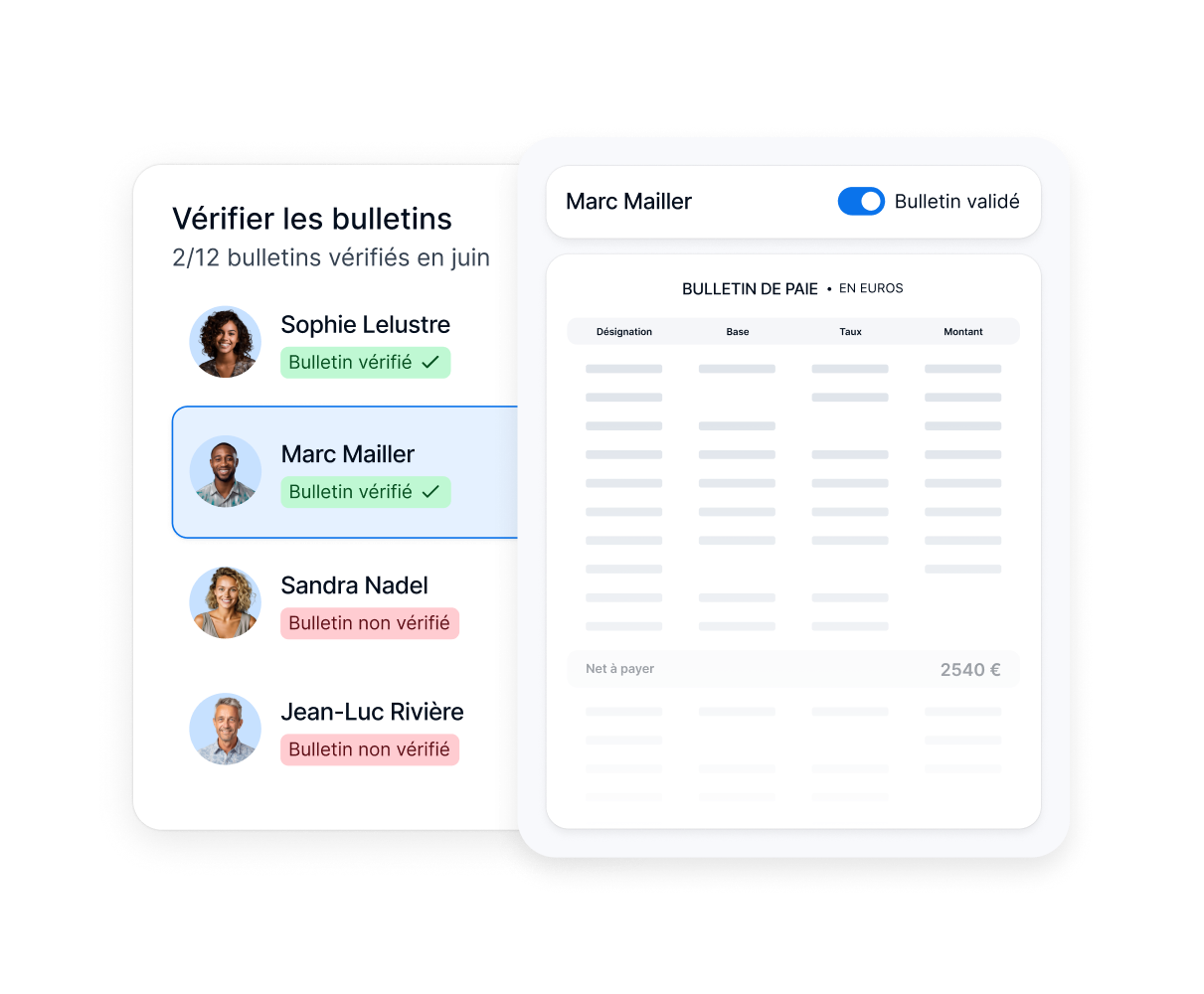 vérification des fiches de paie