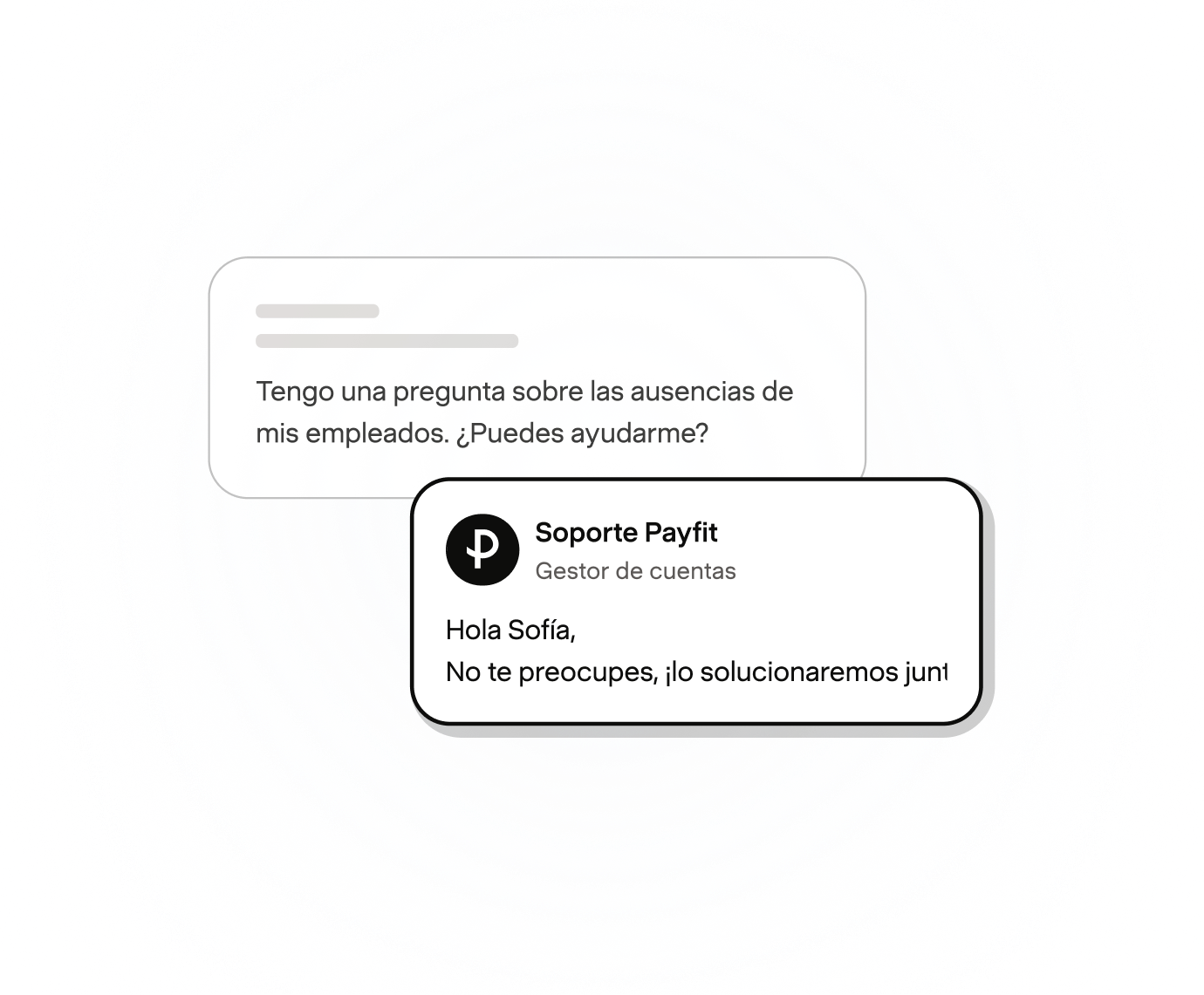 Conversación con el gestor de cuentas del soporte de Payfit