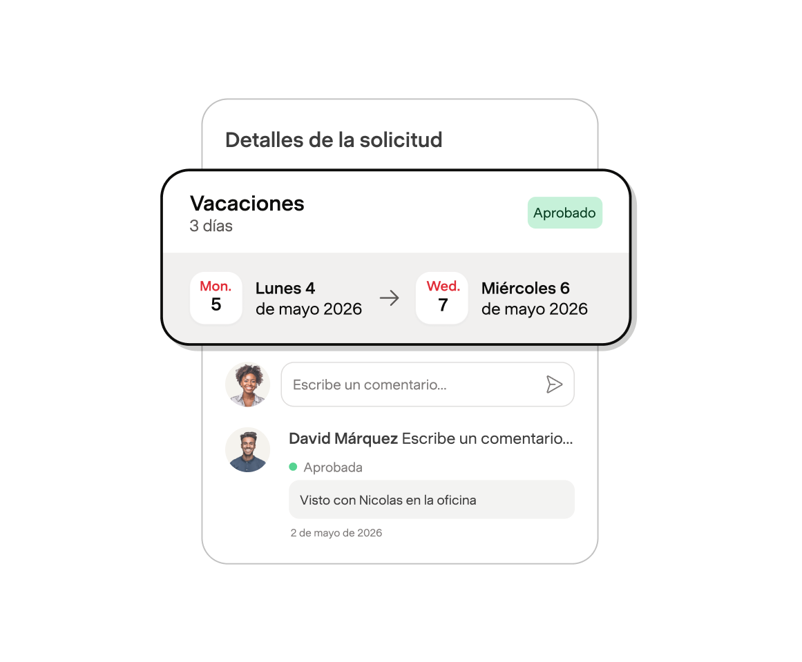 Detalles de una solicitud de vacaciones aprobada en Payfit