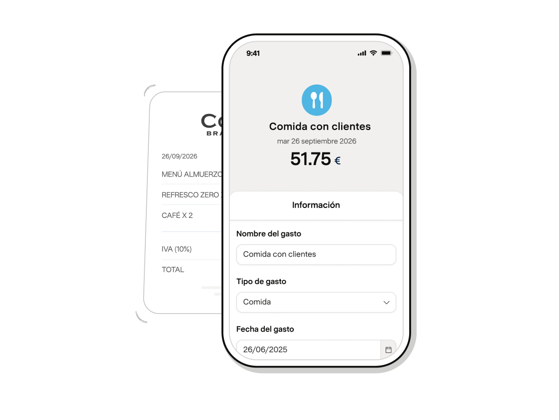 Escaneo del ticket de una comida con clientes en Payfit