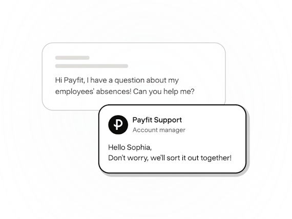 Chat with a Payfit account manager answering a question about employee absences
