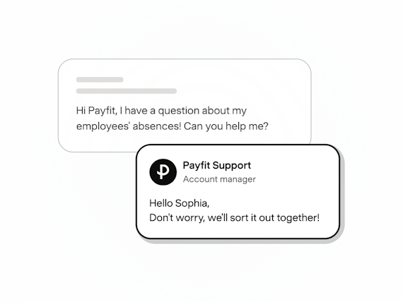 Chat with a Payfit account manager answering a question about employee absences
